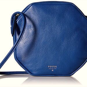 FOSSIL Jules Blue Leather Octagon Crossbody‎